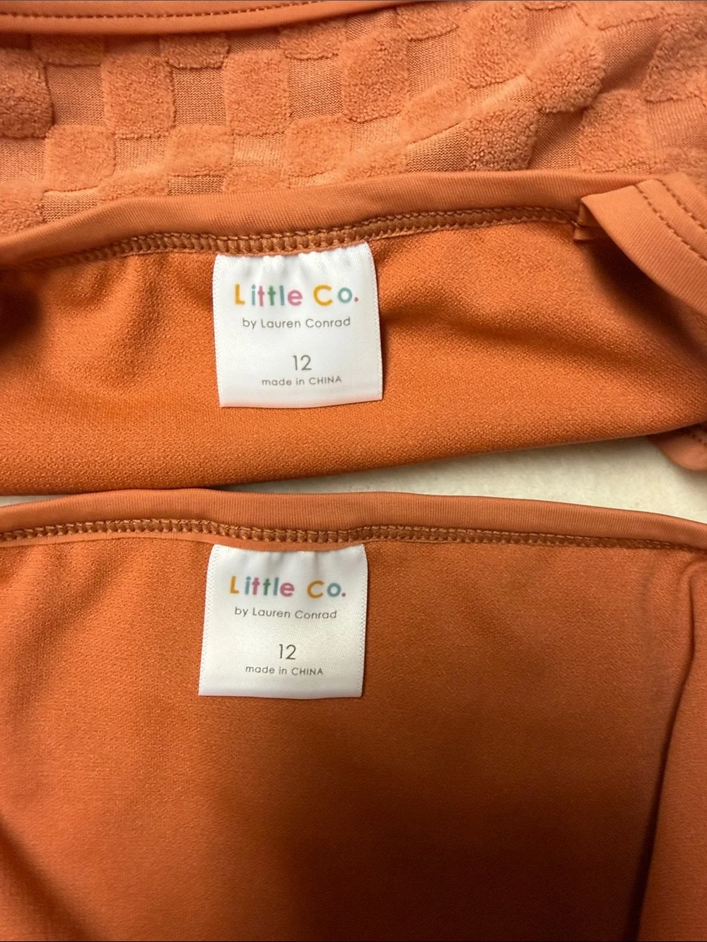 Little & Co Kids' Rust Textured Bikini Set - Rust